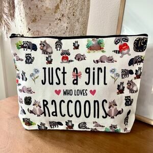 Makeup, Accessory, Toiletry Bag, Just A Girl Who Loves Raccoons , NWT